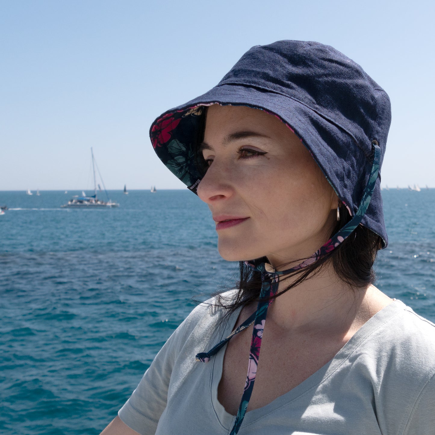 Gorro de playa para mujer - Estilo bucket hat estampado