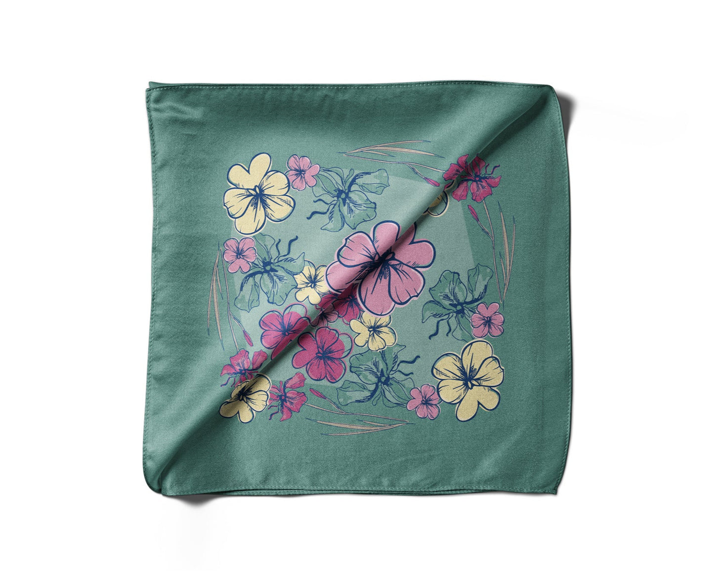 Pañuelo CALEIDOSCOPIO FLORAL | Verde