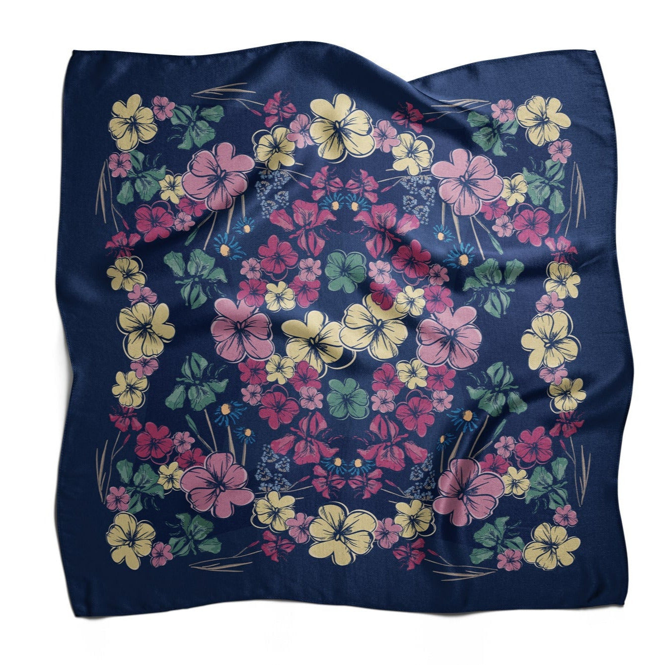 Pañuelo CALEIDOSCOPIO FLORAL | Azul
