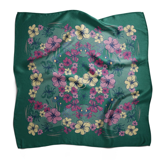 Pañuelo CALEIDOSCOPIO FLORAL | Verde