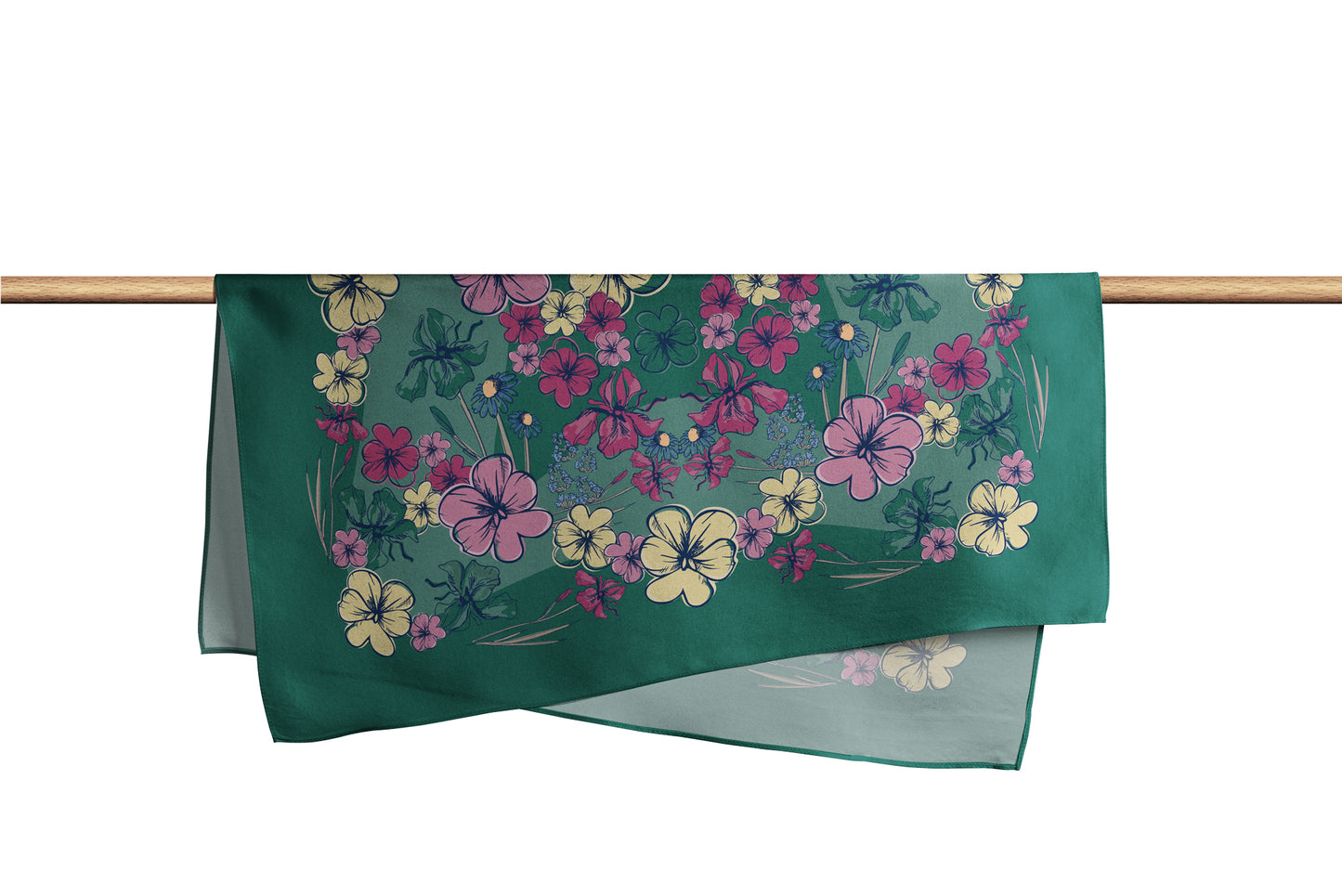 Pañuelo CALEIDOSCOPIO FLORAL | Verde