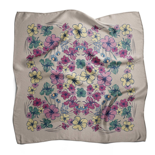 Pañuelo CALEIDOSCOPIO FLORAL | Creme
