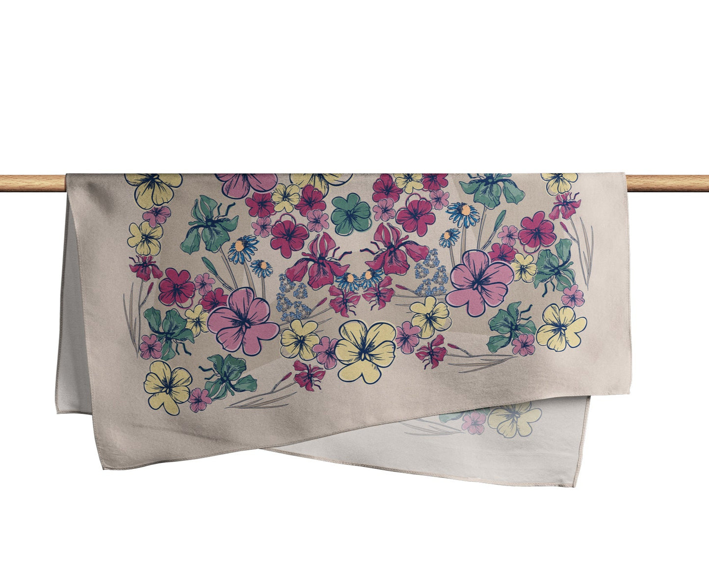 Pañuelo CALEIDOSCOPIO FLORAL | Creme
