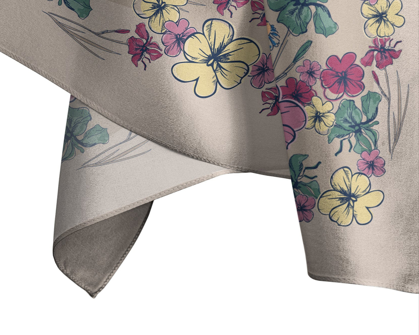 Pañuelo CALEIDOSCOPIO FLORAL | Creme