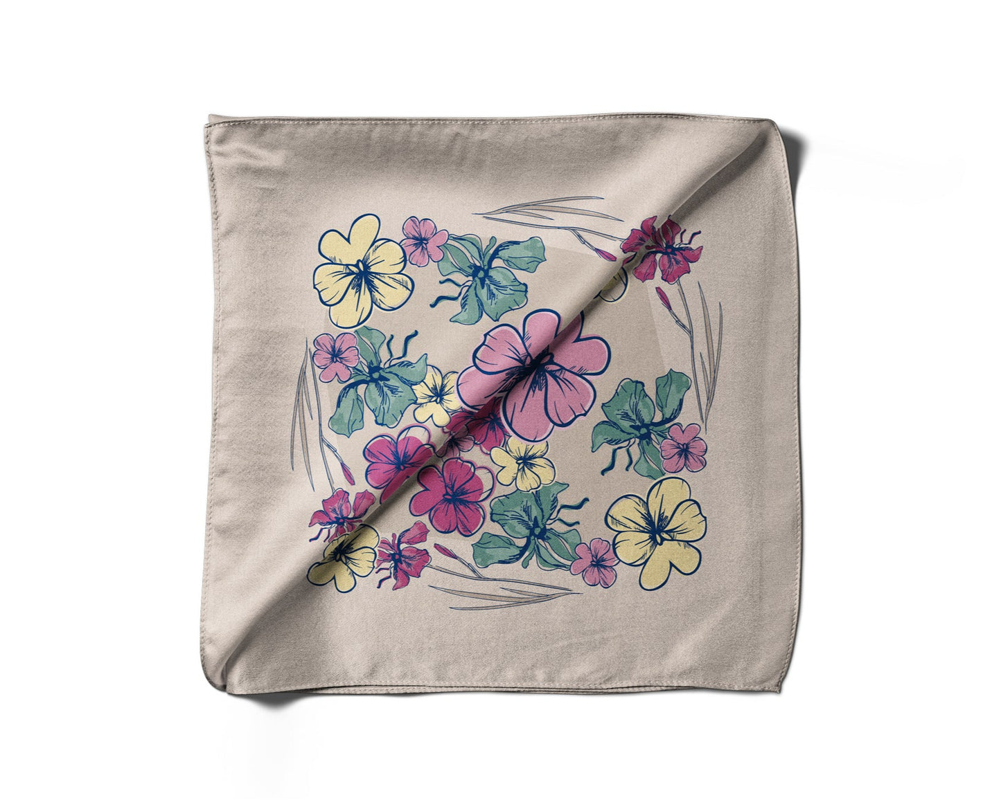 Pañuelo CALEIDOSCOPIO FLORAL | Creme