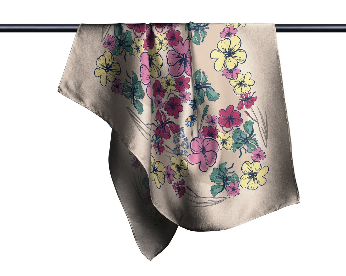 Pañuelo CALEIDOSCOPIO FLORAL | Creme