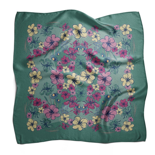 Pañuelo CALEIDOSCOPIO FLORAL | Verde
