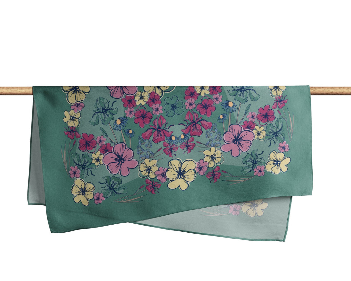 Pañuelo CALEIDOSCOPIO FLORAL | Verde